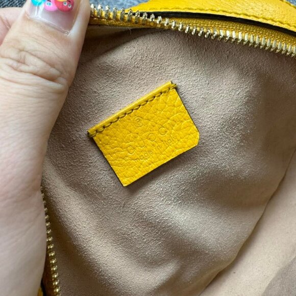 GUCCI Ophidia Round Chain Yellow Multicolor Leather Shoulder Bag 550-080825 - Picture 11 of 12